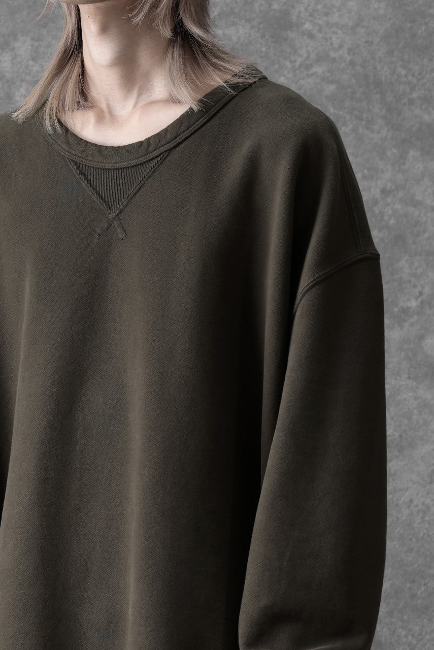 画像をギャラリービューアに読み込む, Ten c COTTON JERSEY SWEAT SHIRT / GARMENT DYED (DARK OLIVE)