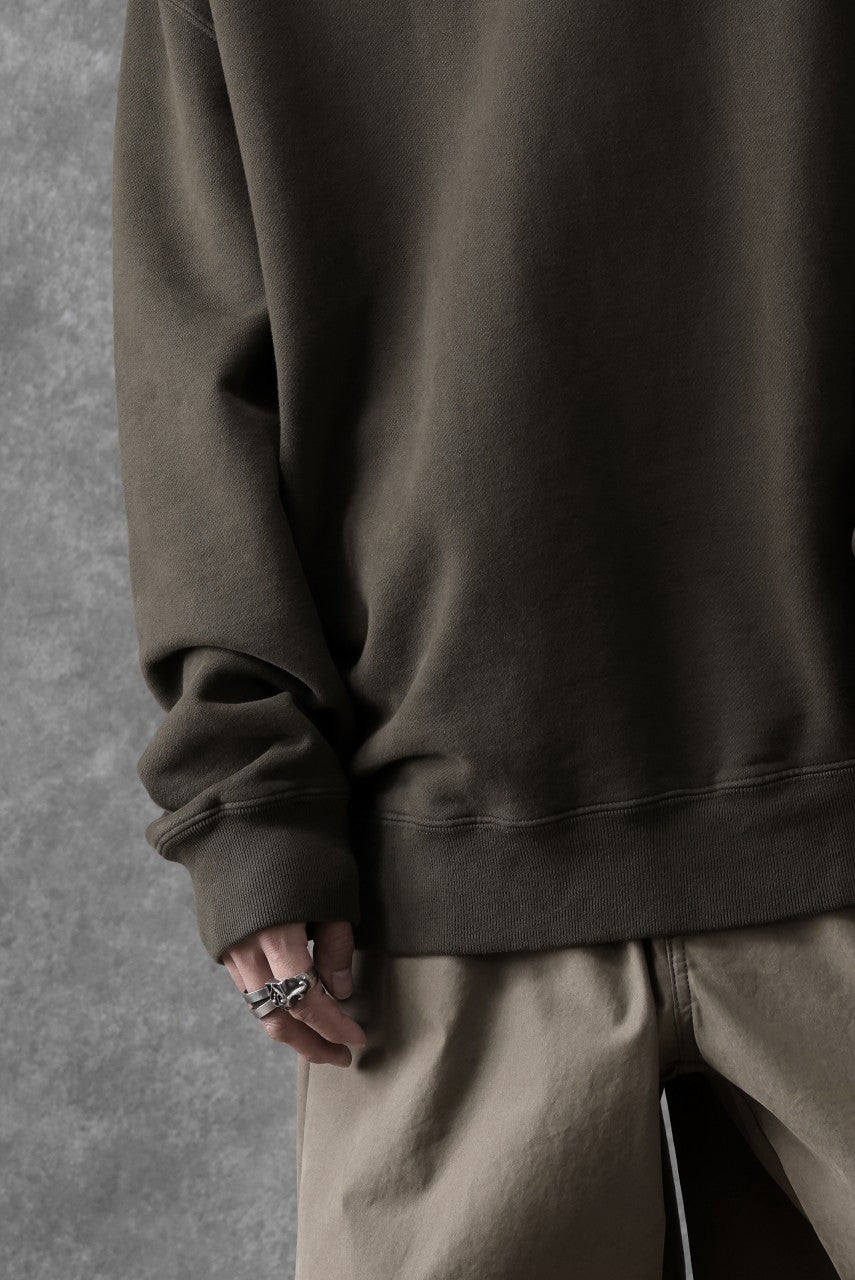 画像をギャラリービューアに読み込む, Ten c COTTON JERSEY SWEAT SHIRT / GARMENT DYED (DARK OLIVE)