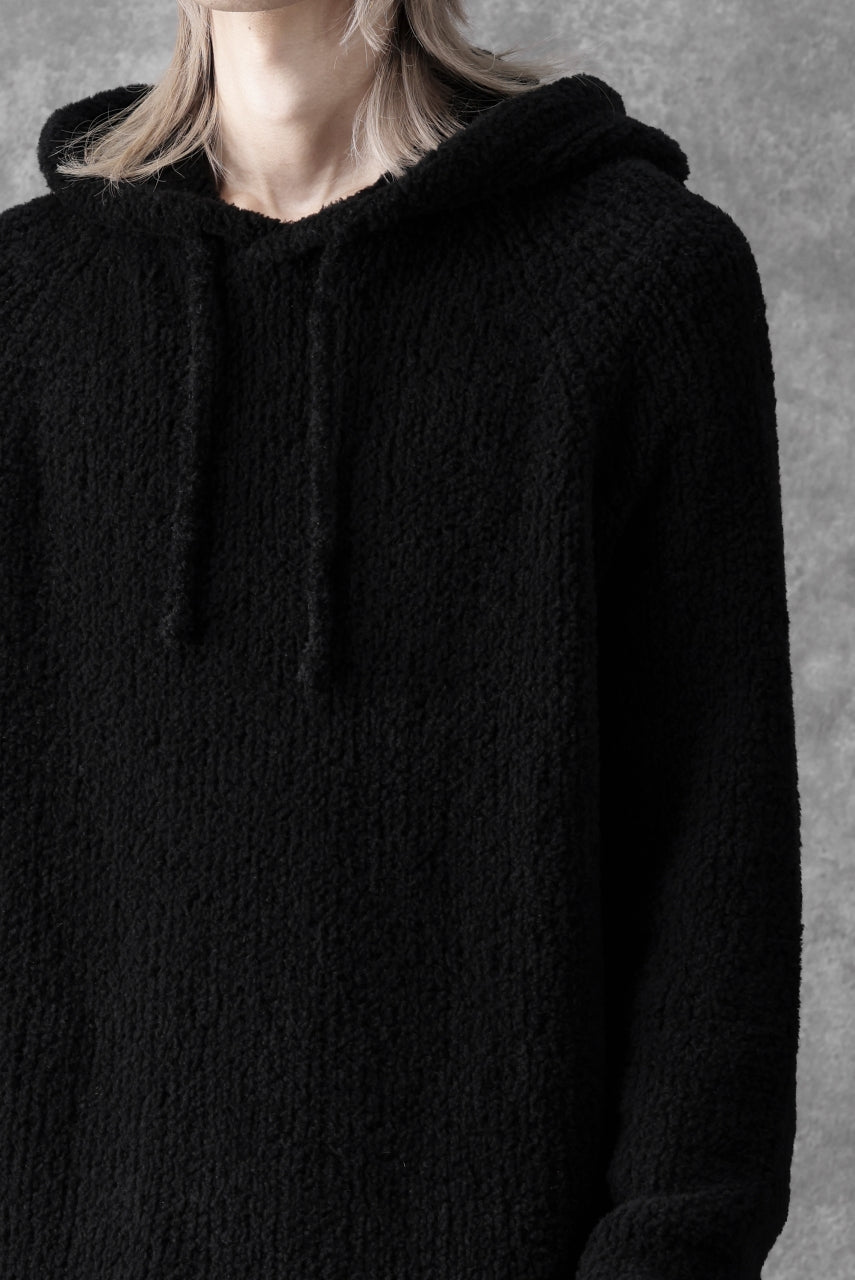 画像をギャラリービューアに読み込む, Ten c BOUCLE WOOL KNIT HOODIE (BLACK)