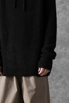 画像をギャラリービューアに読み込む, Ten c BOUCLE WOOL KNIT HOODIE (BLACK)