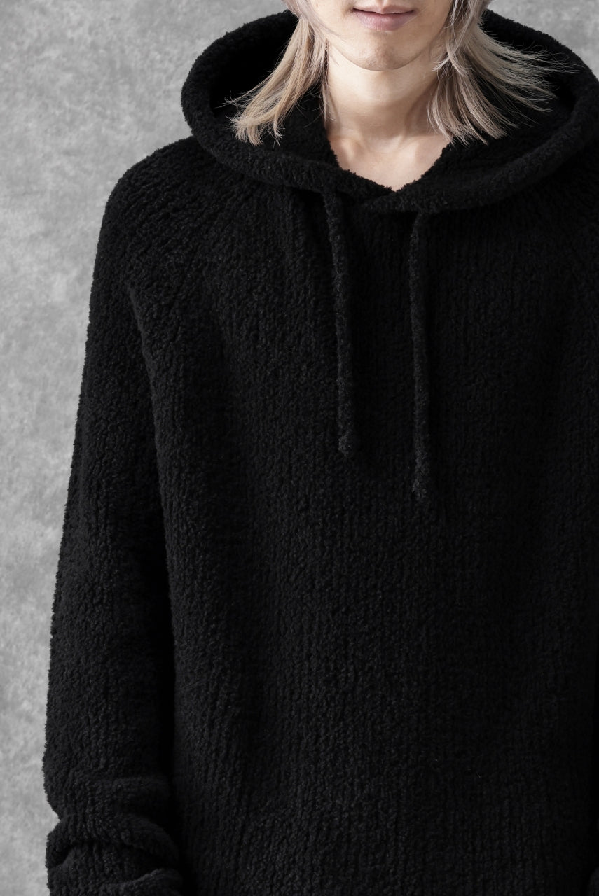 画像をギャラリービューアに読み込む, Ten c BOUCLE WOOL KNIT HOODIE (BLACK)