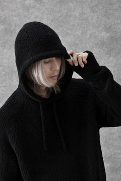 画像をギャラリービューアに読み込む, Ten c BOUCLE WOOL KNIT HOODIE (BLACK)