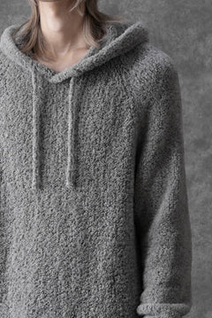 画像をギャラリービューアに読み込む, Ten c BOUCLE WOOL KNIT HOODIE (GRAY)