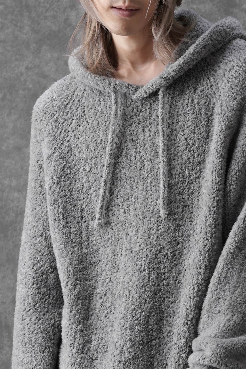 画像をギャラリービューアに読み込む, Ten c BOUCLE WOOL KNIT HOODIE (GRAY)
