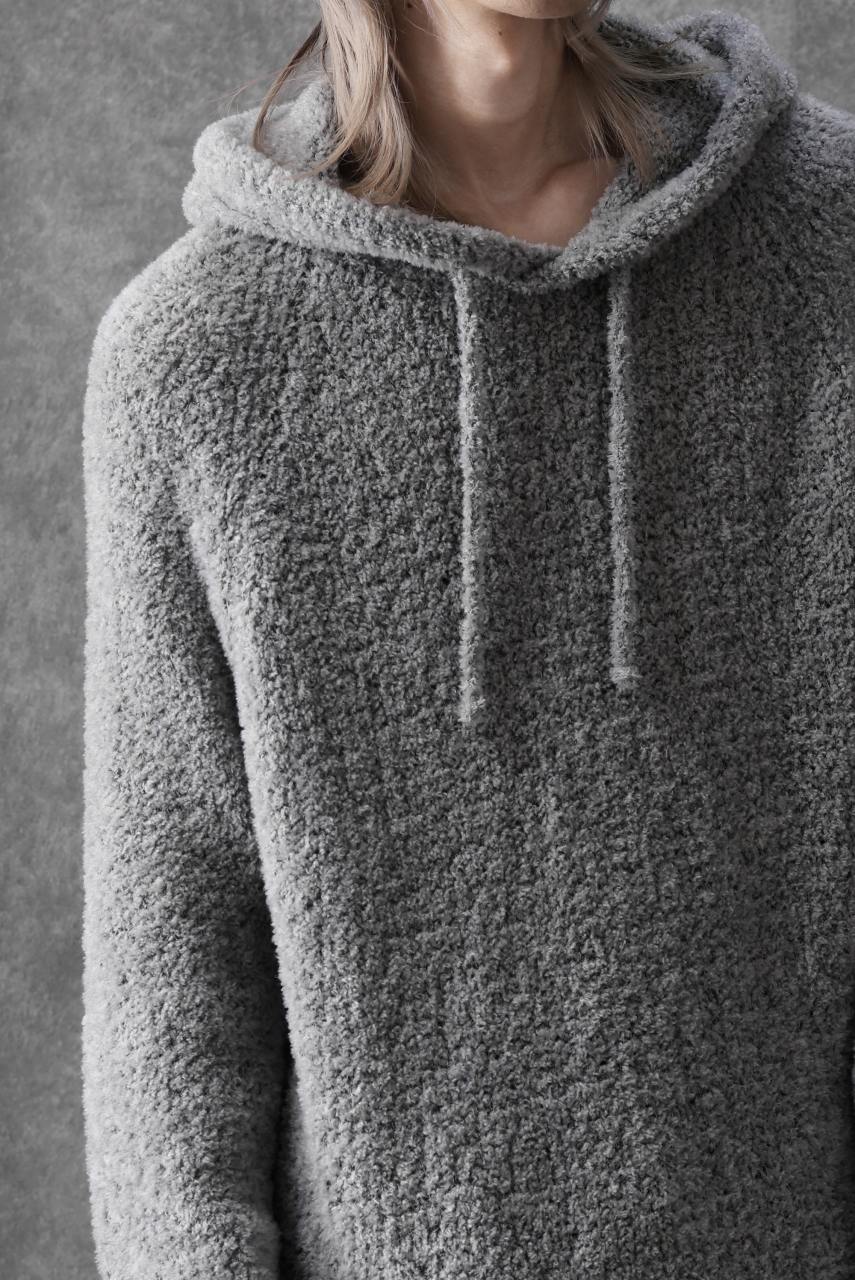 画像をギャラリービューアに読み込む, Ten c BOUCLE WOOL KNIT HOODIE (GRAY)