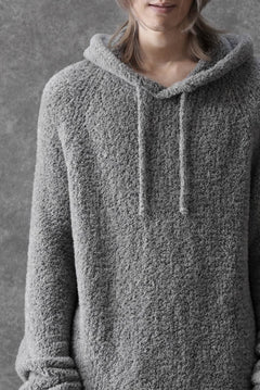 画像をギャラリービューアに読み込む, Ten c BOUCLE WOOL KNIT HOODIE (GRAY)