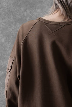 画像をギャラリービューアに読み込む, Ten c MULTI POCKET SNAP CREW SWEAT / GARMENT DYED (BROWN)