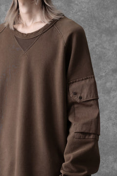画像をギャラリービューアに読み込む, Ten c MULTI POCKET SNAP CREW SWEAT / GARMENT DYED (BROWN)