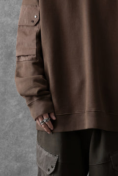 画像をギャラリービューアに読み込む, Ten c MULTI POCKET SNAP CREW SWEAT / GARMENT DYED (BROWN)