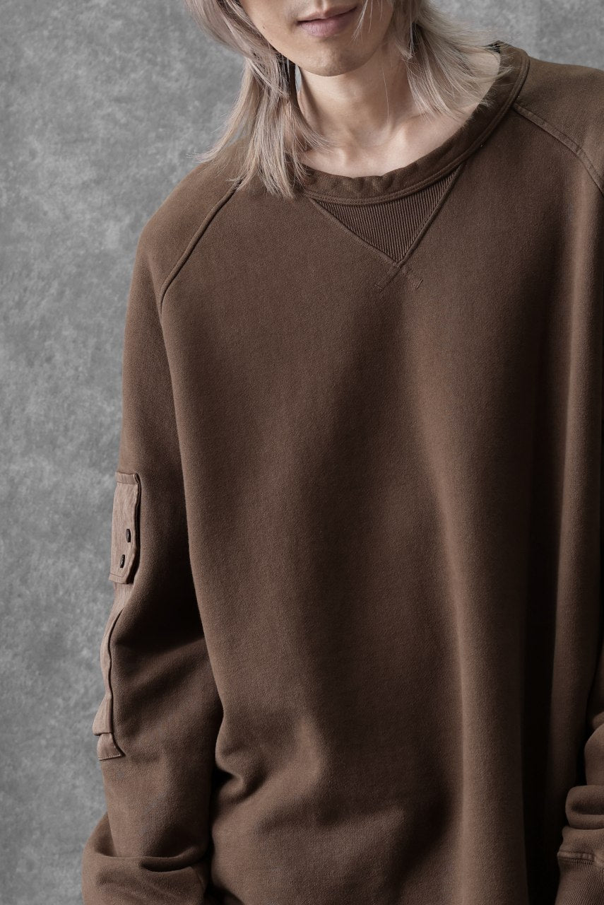 画像をギャラリービューアに読み込む, Ten c MULTI POCKET SNAP CREW SWEAT / GARMENT DYED (BROWN)