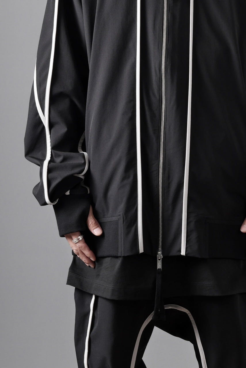 画像をギャラリービューアに読み込む, thom/krom MA-1 JACKET / ELASTIC NYLON + REFLECTION PIPING (BLACK)