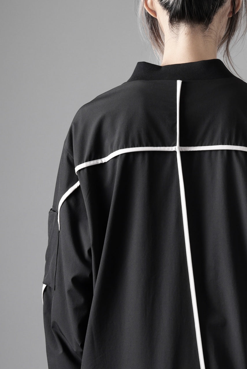 画像をギャラリービューアに読み込む, thom/krom MA-1 JACKET / ELASTIC NYLON + REFLECTION PIPING (BLACK)