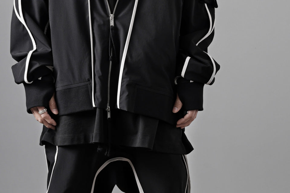 画像をギャラリービューアに読み込む, thom/krom MA-1 JACKET / ELASTIC NYLON + REFLECTION PIPING (BLACK)