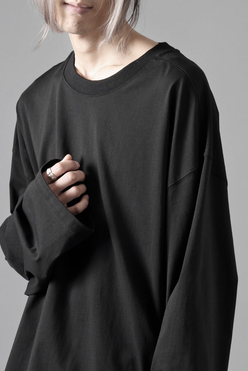 Load image into Gallery viewer, thom/krom OVERSIZED WIDE LONG SLEEVE TEE / COTTON JERSEY (BLACK)