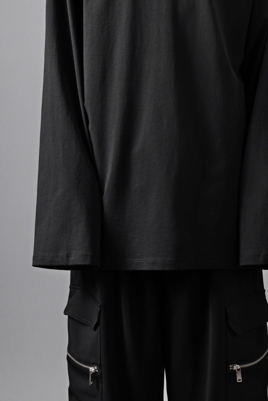 Load image into Gallery viewer, thom/krom OVERSIZED WIDE LONG SLEEVE TEE / COTTON JERSEY (BLACK)