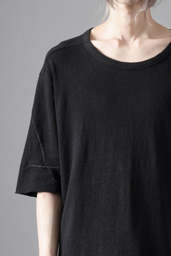 画像をギャラリービューアに読み込む, thom/krom SLIM FIT SHORT SLEEVE TEE / LINEN COTTON JERSEY (BLACK)