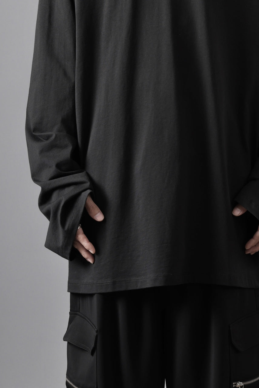 画像をギャラリービューアに読み込む, thom/krom OVERSIZED WIDE LONG SLEEVE TEE / COTTON JERSEY (BLACK)