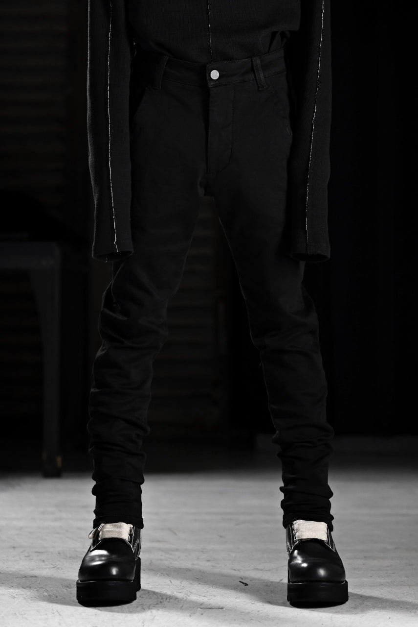 画像をギャラリービューアに読み込む, thom/krom OVER LOCKED SKINNY TROUSERS / STRETCH KNIT DENIM (BLACK)