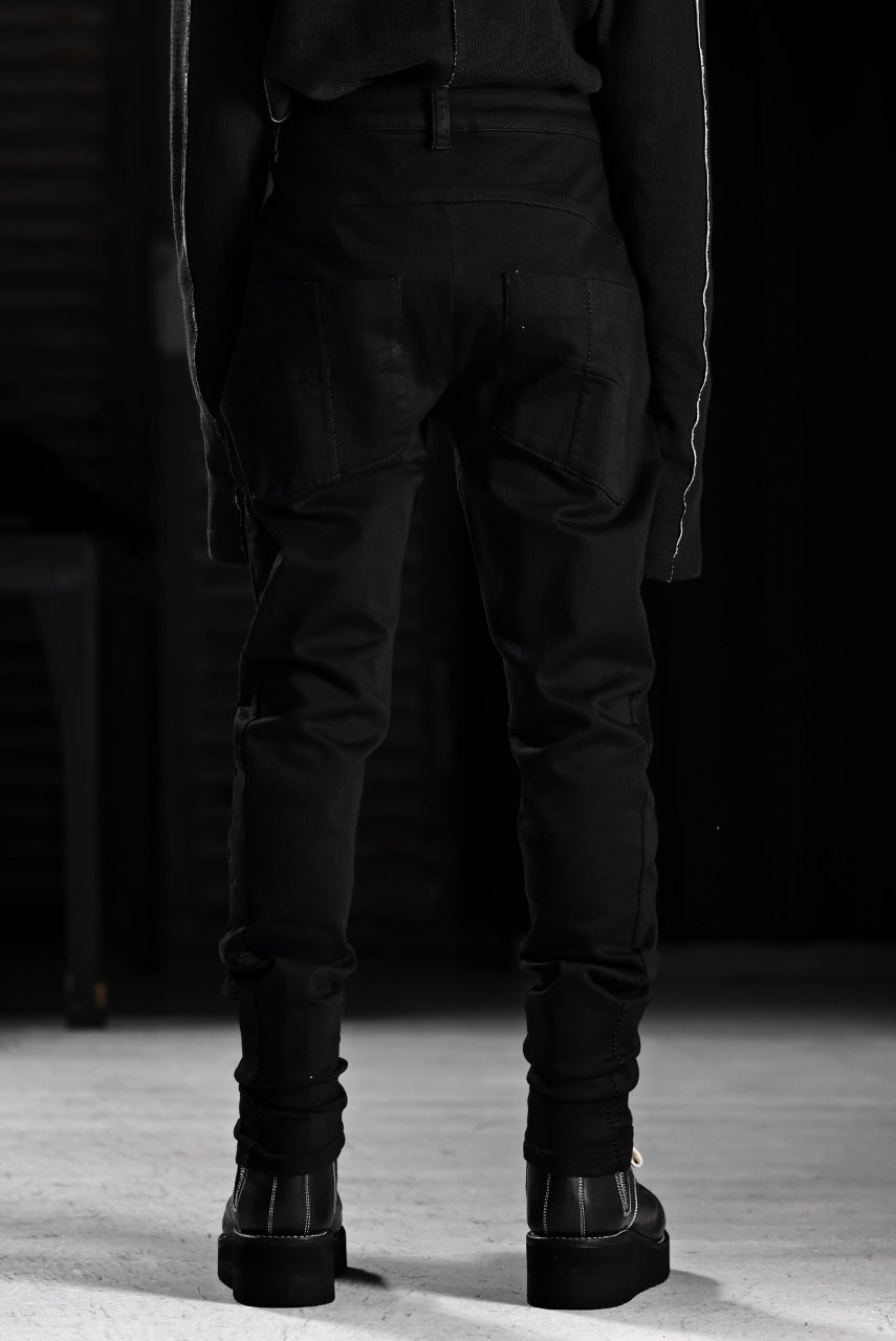 画像をギャラリービューアに読み込む, thom/krom OVER LOCKED SKINNY TROUSERS / STRETCH KNIT DENIM (BLACK)