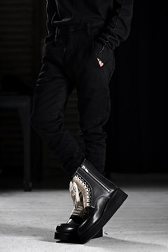 画像をギャラリービューアに読み込む, thom/krom OVER LOCKED SKINNY TROUSERS / STRETCH KNIT DENIM (BLACK)