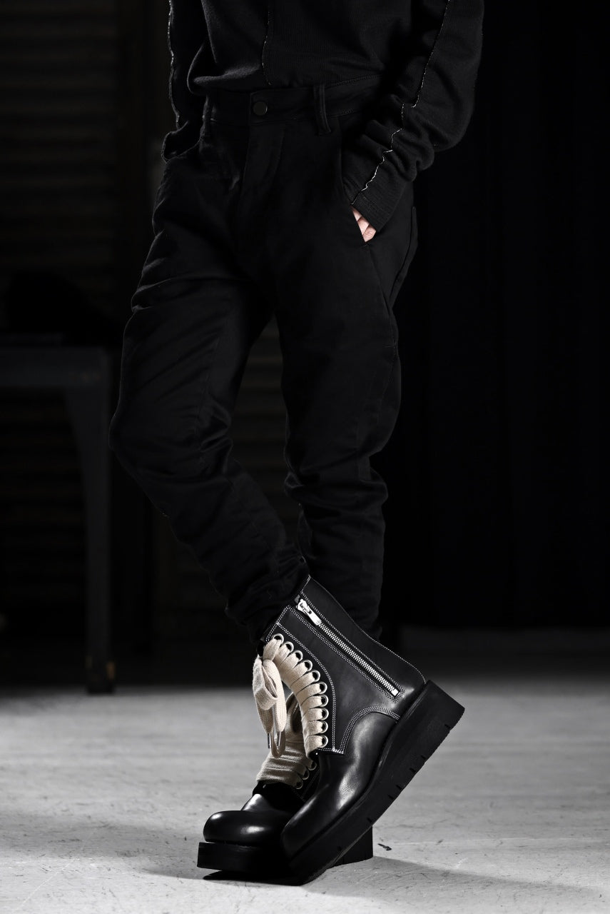 画像をギャラリービューアに読み込む, thom/krom OVER LOCKED SKINNY TROUSERS / STRETCH KNIT DENIM (BLACK)