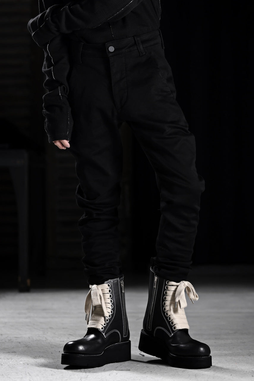画像をギャラリービューアに読み込む, thom/krom OVER LOCKED SKINNY TROUSERS / STRETCH KNIT DENIM (BLACK)