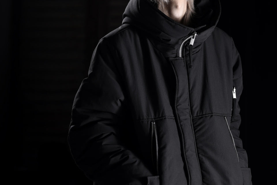 画像をギャラリービューアに読み込む, thom/krom HOODIE ZIP BOMBER COAT / WARM PADDED (BLACK)