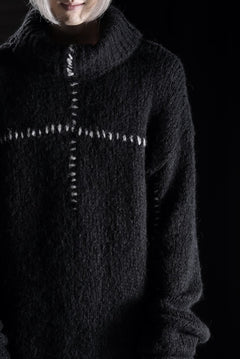 画像をギャラリービューアに読み込む, thom/krom HIGH COLLAR KNIT PULLOVER / ALPACA WOOL (BLACK)