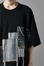 画像をギャラリービューアに読み込む, OBLADI POCKET JEANS PATCHWORK T SHIRT (BLACK)