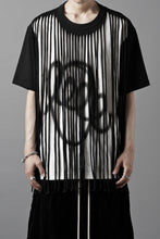 画像をギャラリービューアに読み込む, OBLADI TWO LAYER FRINGE CUT T SHIRT WITH AIRBRUSH PAINT (BLACK)