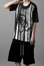 画像をギャラリービューアに読み込む, OBLADI TWO LAYER FRINGE CUT T SHIRT WITH AIRBRUSH PAINT (BLACK)