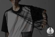 画像をギャラリービューアに読み込む, OBLADI TWO LAYER FRINGE CUT T SHIRT WITH JEANS POCKET (BLACK)