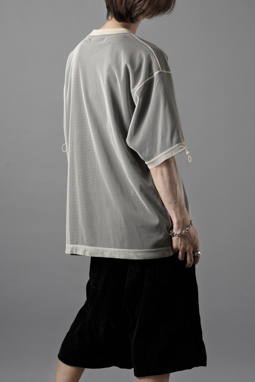 画像をギャラリービューアに読み込む, OBLADI TWO LAYER T SHIRT IN BLACK WITH BEIGE MESH (BLACK)