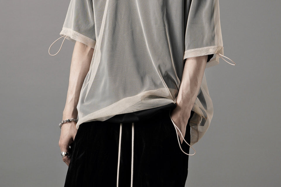 画像をギャラリービューアに読み込む, OBLADI TWO LAYER T SHIRT IN BLACK WITH BEIGE MESH (BLACK)