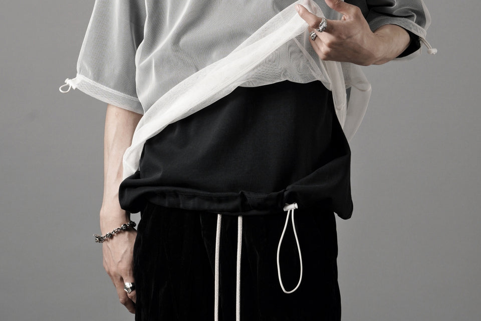 画像をギャラリービューアに読み込む, OBLADI TWO LAYER T SHIRT IN BLACK WITH WHITE MESH (BLACK)