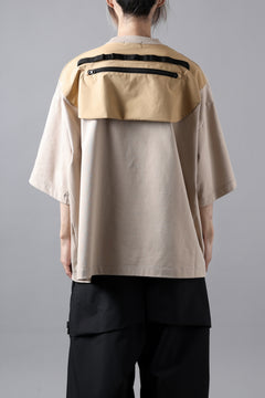画像をギャラリービューアに読み込む, D-VEC x ALMOSTBLACK OVERSIZED ZIP POCKET SHORT T-SHIRT / HIGH TWIST COTTON S.R.G. (BEIGE)