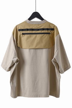 画像をギャラリービューアに読み込む, D-VEC x ALMOSTBLACK OVERSIZED ZIP POCKET SHORT T-SHIRT / HIGH TWIST COTTON S.R.G. (BEIGE)