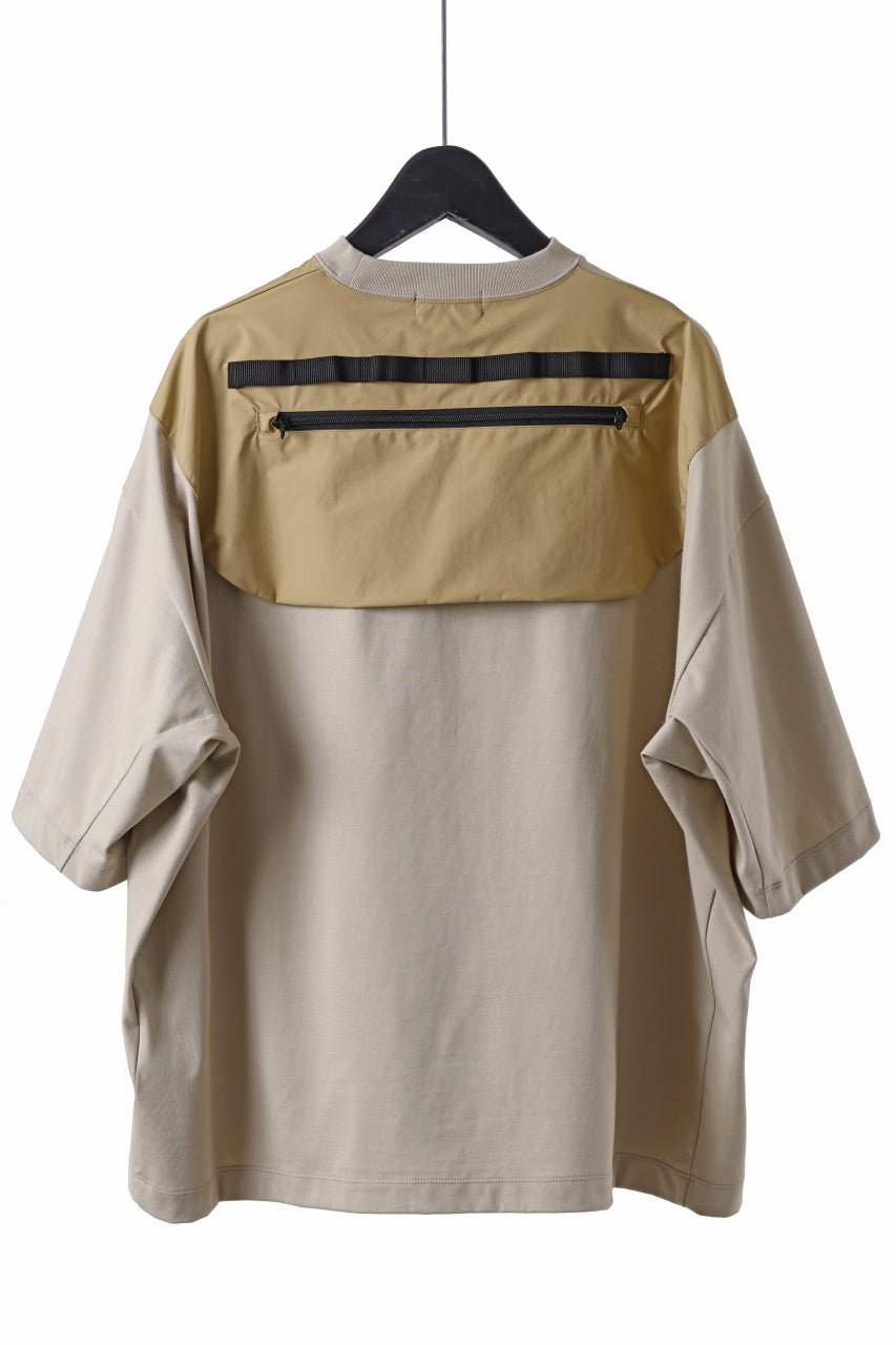 画像をギャラリービューアに読み込む, D-VEC x ALMOSTBLACK OVERSIZED ZIP POCKET SHORT T-SHIRT / HIGH TWIST COTTON S.R.G. (BEIGE)