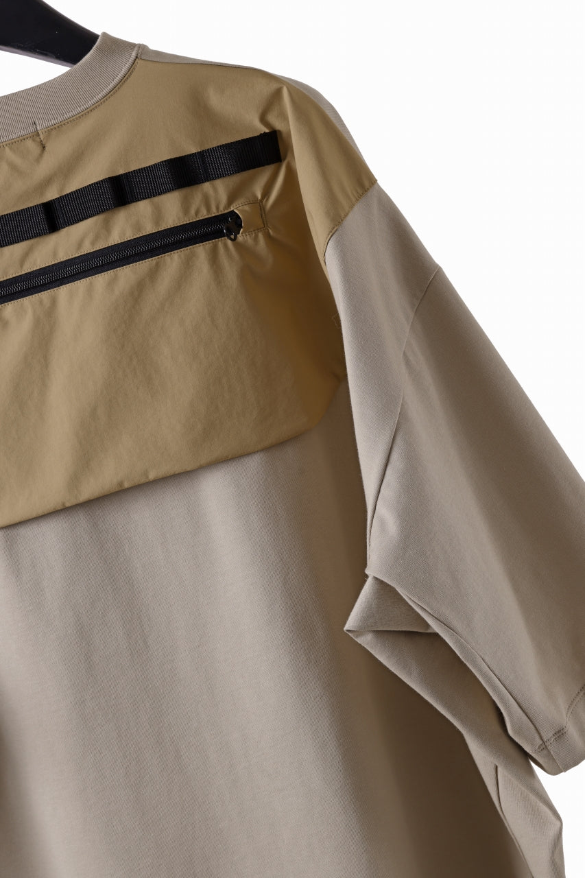 画像をギャラリービューアに読み込む, D-VEC x ALMOSTBLACK OVERSIZED ZIP POCKET SHORT T-SHIRT / HIGH TWIST COTTON S.R.G. (BEIGE)