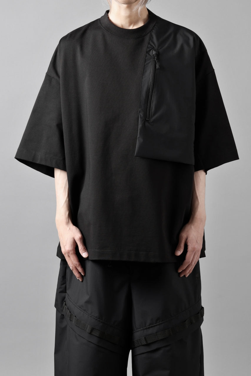 画像をギャラリービューアに読み込む, D-VEC x ALMOSTBLACK OVERSIZED ZIP POCKET SHORT T-SHIRT / HIGH TWIST COTTON S.R.G. (BLACK)