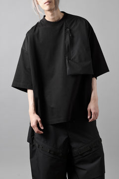 画像をギャラリービューアに読み込む, D-VEC x ALMOSTBLACK OVERSIZED ZIP POCKET SHORT T-SHIRT / HIGH TWIST COTTON S.R.G. (BLACK)