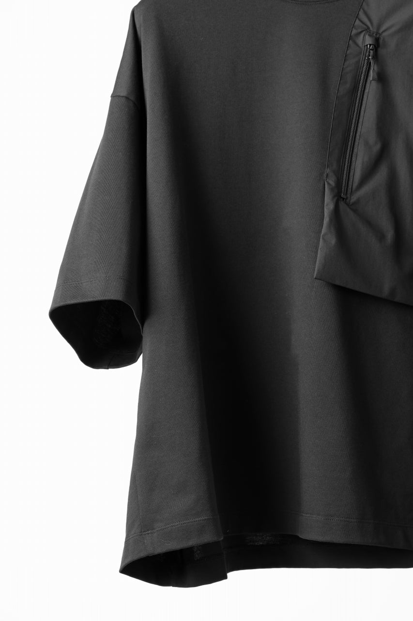 画像をギャラリービューアに読み込む, D-VEC x ALMOSTBLACK OVERSIZED ZIP POCKET SHORT T-SHIRT / HIGH TWIST COTTON S.R.G. (BLACK)