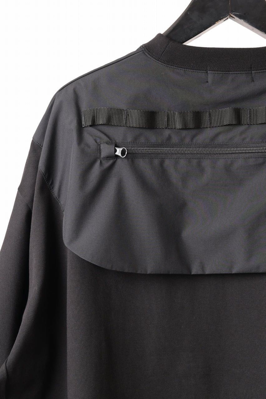 画像をギャラリービューアに読み込む, D-VEC x ALMOSTBLACK OVERSIZED ZIP POCKET SHORT T-SHIRT / HIGH TWIST COTTON S.R.G. (BLACK)