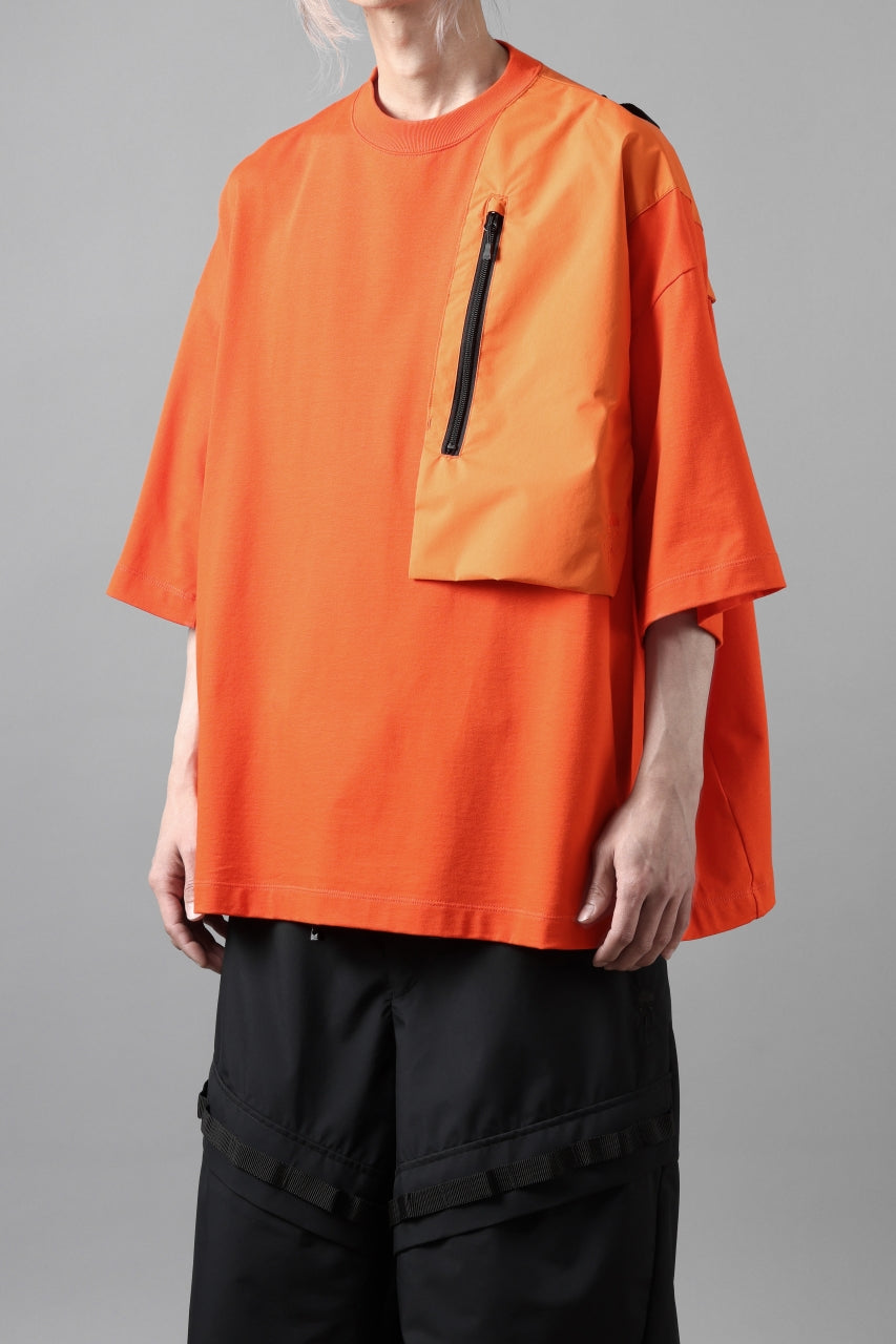 画像をギャラリービューアに読み込む, D-VEC x ALMOSTBLACK OVERSIZED ZIP POCKET SHORT T-SHIRT / HIGH TWIST COTTON S.R.G. (ORANGE)