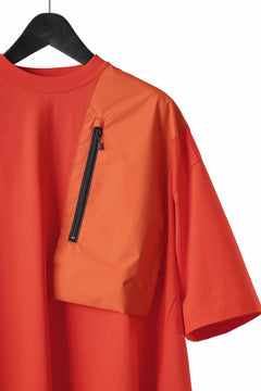 画像をギャラリービューアに読み込む, D-VEC x ALMOSTBLACK OVERSIZED ZIP POCKET SHORT T-SHIRT / HIGH TWIST COTTON S.R.G. (ORANGE)