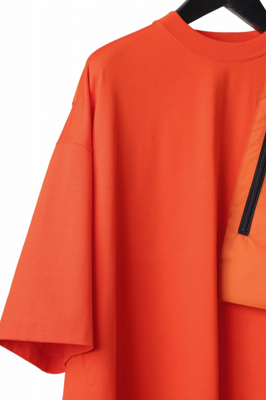 画像をギャラリービューアに読み込む, D-VEC x ALMOSTBLACK OVERSIZED ZIP POCKET SHORT T-SHIRT / HIGH TWIST COTTON S.R.G. (ORANGE)