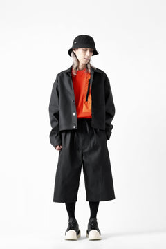 画像をギャラリービューアに読み込む, D-VEC TECH DENIM WIDE CROPPED TROUSERS / STRETCH TWILL (NIGHT SEA BLACK)