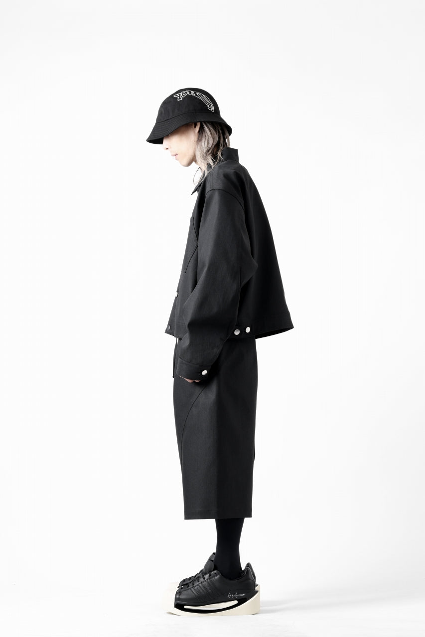 画像をギャラリービューアに読み込む, D-VEC TECH DENIM WIDE CROPPED TROUSERS / STRETCH TWILL (NIGHT SEA BLACK)