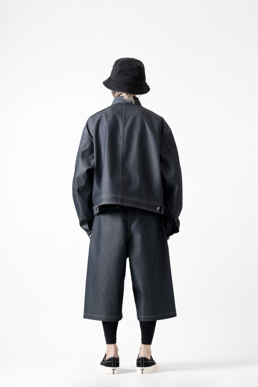 画像をギャラリービューアに読み込む, D-VEC TECH DENIM WIDE CROPPED TROUSERS / STRETCH TWILL (INDIGO)