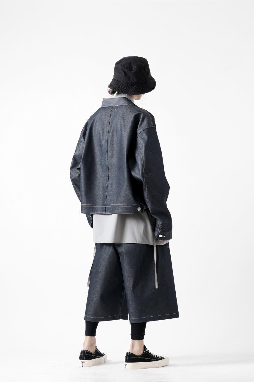 画像をギャラリービューアに読み込む, D-VEC TECH DENIM WIDE CROPPED TROUSERS / STRETCH TWILL (INDIGO)